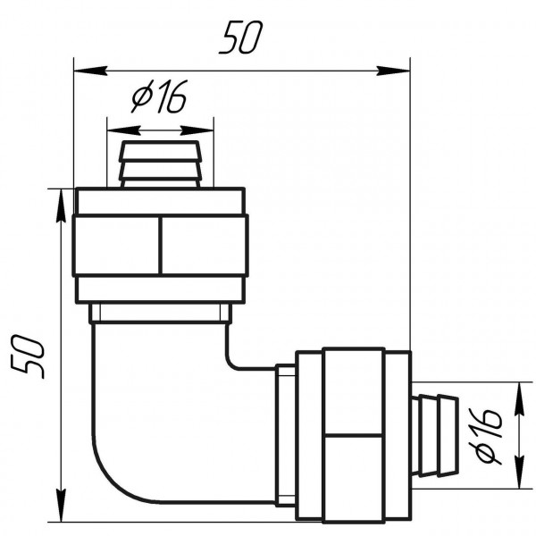 Уголок промежуточный APE ITALY 751 L 16x16 (000000862)