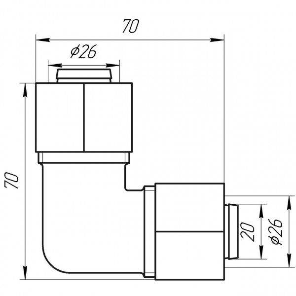 Уголок промежуточный APE ITALY 751 L 26x26 (000000864)