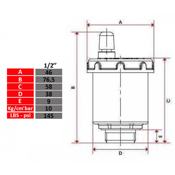 Воздухоотводчик автоматический плавающий ITAP 1/2″ CHROM 362 (000000917)