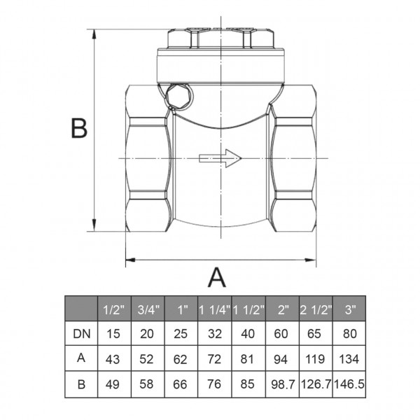 Клапан обратного хода воды ITAP ROMA 1/2″ хлопушка 130 (000001059)