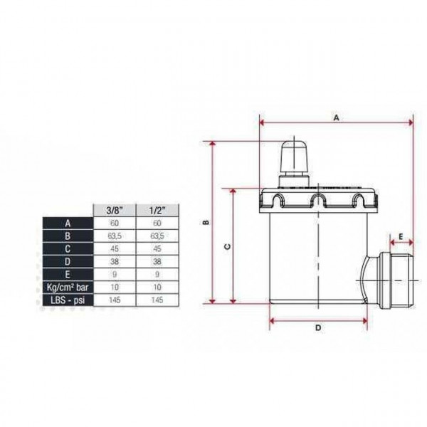 Воздухоотводчик автоматический плавающий угловой ITAP 1/2″ CHROM 364 (000001245)