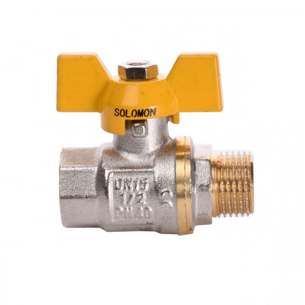 Кран шаровый прямой SOLOMON 1/2″ НВ ЖБ PN40 B1008 (000001321)