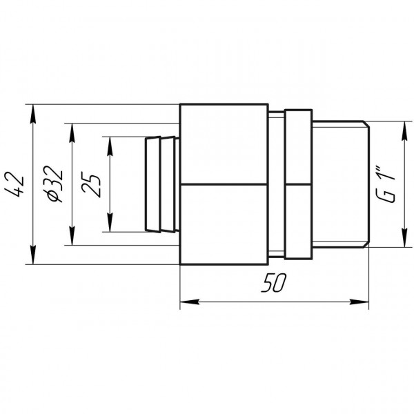 Муфта с наружной резьбой APE ITALY 701 L 1″x32 (000001527)