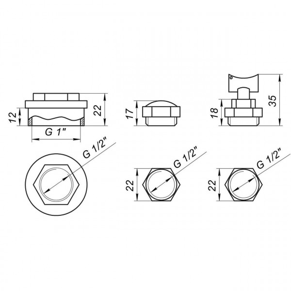 Комплект футорок секционного радиатора CRISTAL NR-2011 1/2″(HT 404) (000001627)