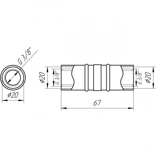 Муфта проміжна прес APE ITALY AP 103 20х20 (000001719)