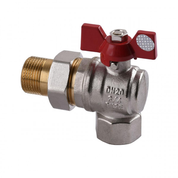 Кран кульовий кутовий з американкою SOLOMON 3/4″ ПОСИЛЕННИЙ B1043 (000001898)