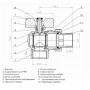 Кран шаровый угловой с американкой SOLOMON 1″ УСИЛЕННЫЙ B1043 (000001899)
