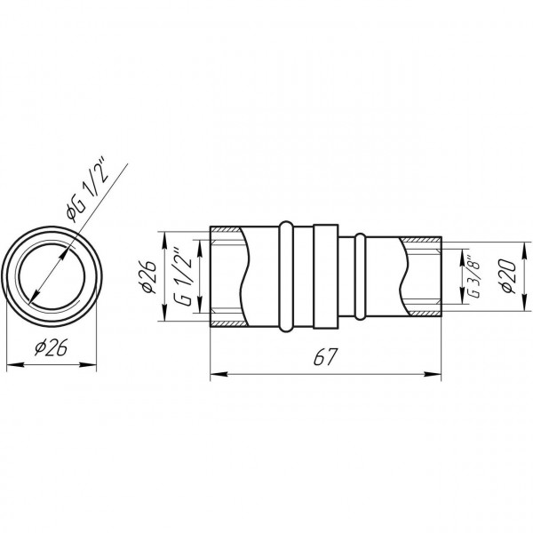 Муфта промежуточная пресс APE ITALY AP 103 26х20 (000002186)