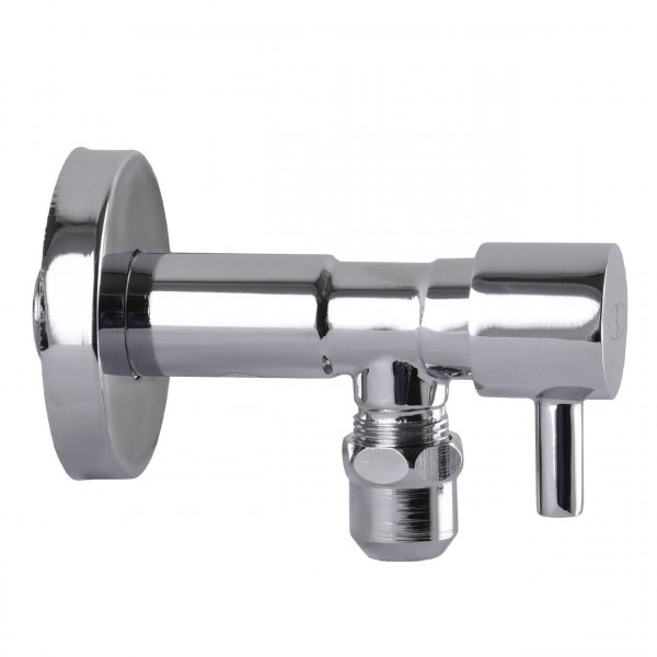 Кран полуоборотный угловой с цангой SOLOMON 1/2″х 3/8″ Lazer 7076 (000002250)