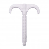 Крепление-крюк забивное двойное для трубы Ø16-25, длина 100мм, белая (уп.100шт) (000002254)