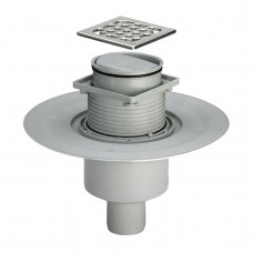 Трап с сухим затворомVIEGA ф50, нерж, решетка 100*100 , верт. пластик 583224 (000003625)