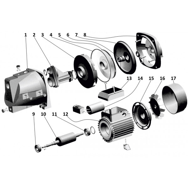 Насос центробежный Optima JET150 1,3кВт чугун длинный (000005348)