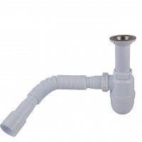 Сифон OPTIMUM 1 1/2″*40 з литим випуском та гофротрубою 40*40/50 OPTI-11043 (000029632)