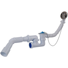 Сифон OPTIMUM для ванны с ревизией, выпуском 1 1/2″*40, перел и гибкой трубой 40*40/50 OPTI-26033 (000029707)