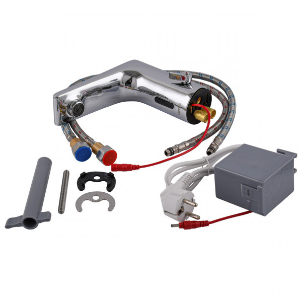 Змішувач сенсорний для умивальника HOTEC 19.117-DC/AC (220V/6V) з трансформатором (000030273)