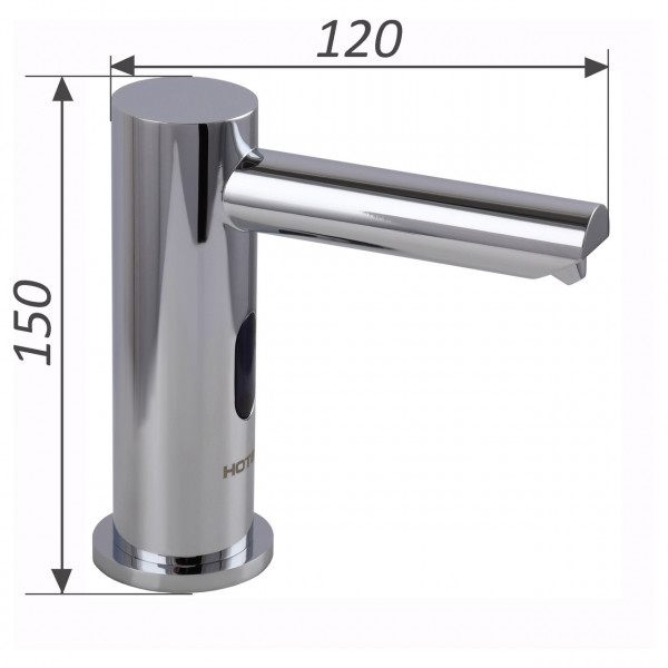 Дозатор рідкого мила сенсорний на умивальник HOTEC 13.515-DC/AC (220V/6V)з трансформ-м,латунь,1000мл (000030274)