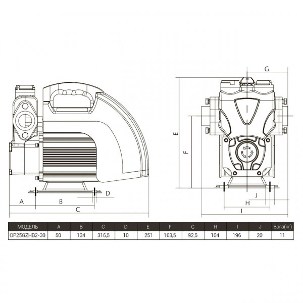 Насосная станция Optima PRIME OP25GZHB2-30 с интеллектуальным частотным Преобр. + бак 5л в компл, (000025057)