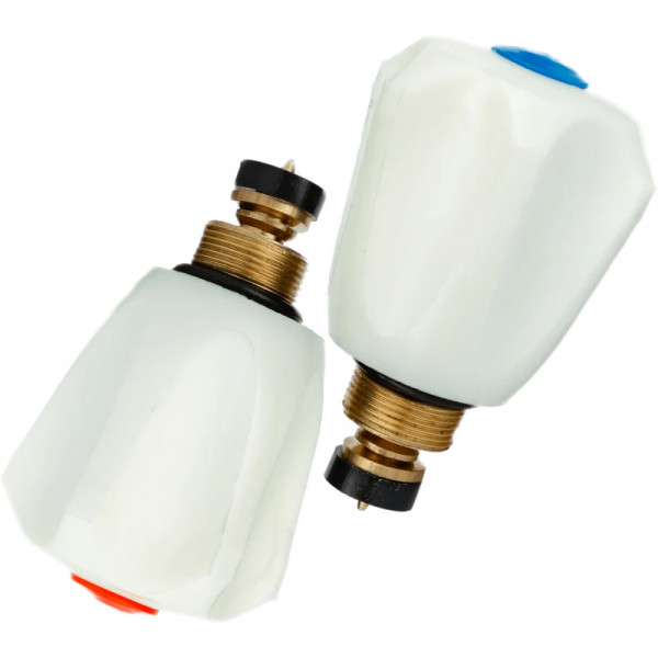 Комплект вентильних головок латунний М18х1 штампований з маховиком для ГВ и ХВ Б1395КМА (пар.2шт) VA (000003799)