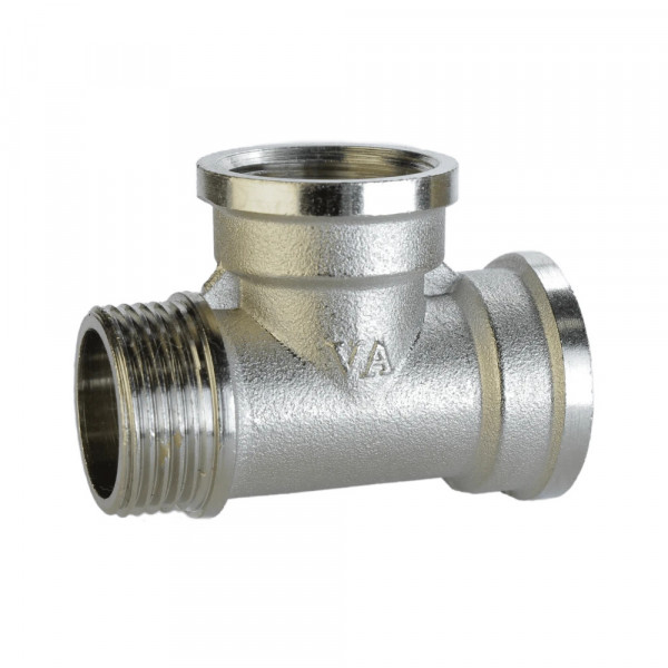 Тройник никелированный 3/4″ВР х 3/4″ВР х 3/4″НР штампованный А0254А(нк) VA (000025778)