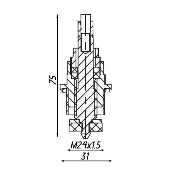Вентильна головка без маховика для крана ХВ 3/4″ латунна М24 х 1,5 штампована Б1812А VA (26282) (000026282)