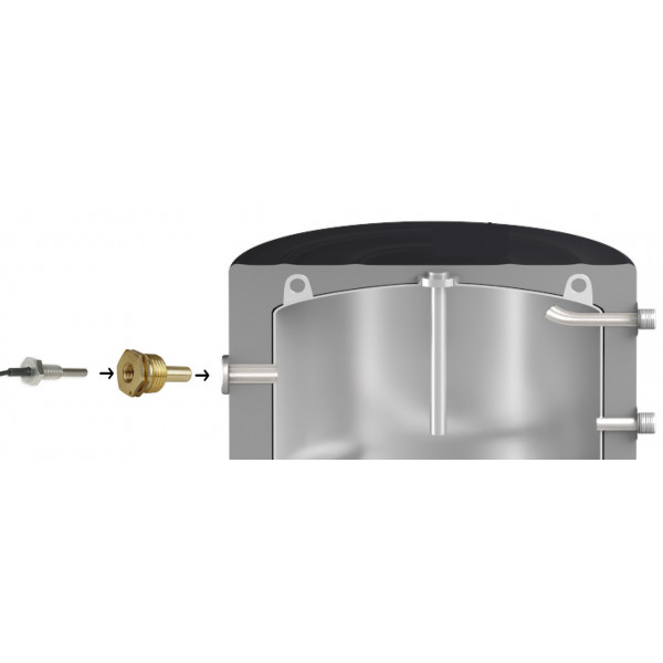 Погружная гильза для датчика температуры латунная 1/2″ ЗР х М10 штампованная длина 40мм А07013А VA (000026727)