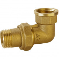 Сгон американка угловая латунная 1/2″ВР х 1/2″НР штампованная с резиновой прокладкой Б0838А VA (000027695)