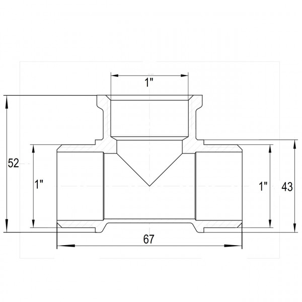 Тройник латунный 1″НР х 1″ВР х 1″НР штампованный А0274А VA (000027716)