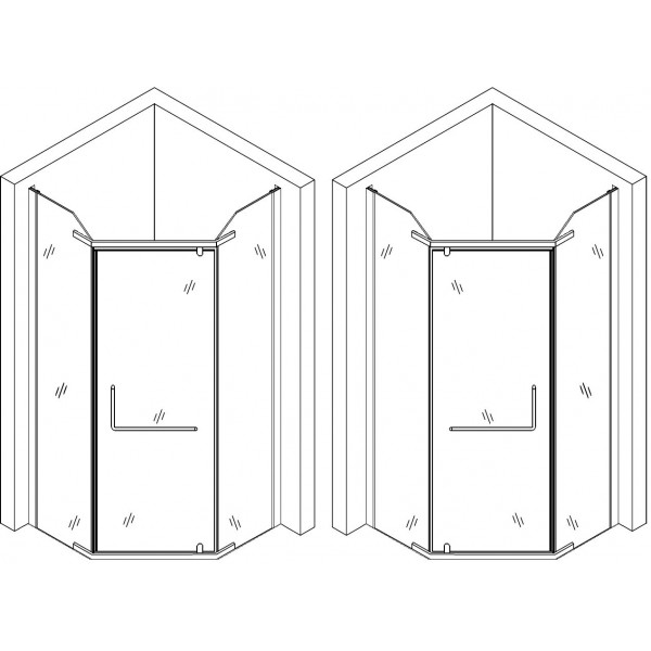 Душевая пятиугольная кабина без поддона RABA N90FS BRAVO (1уп.) (000028404)