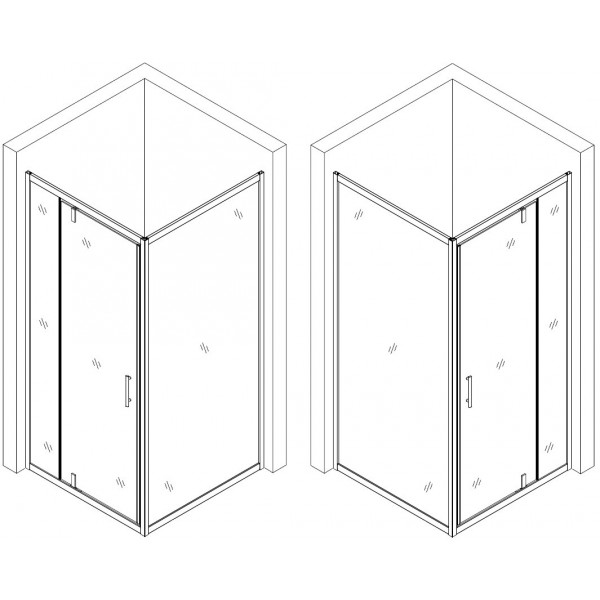 Душевая квадратная кабина без поддона MORAVA N90GB BRAVO (1уп.) (000029368)