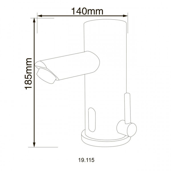 Змішувач сенсорний для умивальника HOTEC 19.115-DC/AC (220V/6V) з трансформатором,латунний Hot/Cold (000002191)