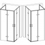 Душевая кабина квадратная без поддона от стены WDA N90TC BRAVO (2уп.) (000031311)