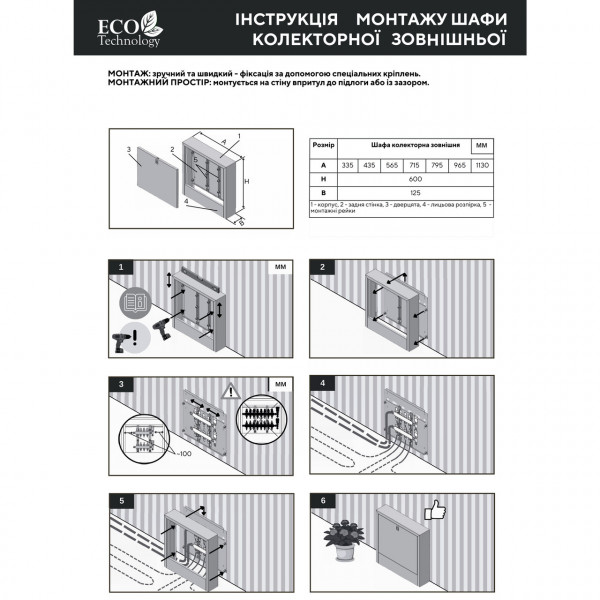 Колекторный шкаф наружный ЕСО PRO ШКН-06 600x1130x125 (000031636)