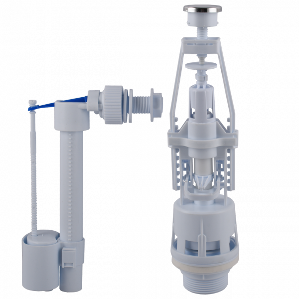 Набір для бачка унітазу OPTIMUM бок підв пласт 1/2″ і зливним механізмом з однією кнопкою OPTI 1010 (000031463)