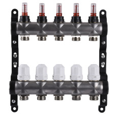 Коллектор нержавеющая сталь с расходомерами ЕСО 001N 1″ x5 (000027048)