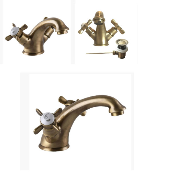 Змішувач для біде RETRO-5291200161-TRES (Spain) з автоклапаном БРОНЗА (000010010)