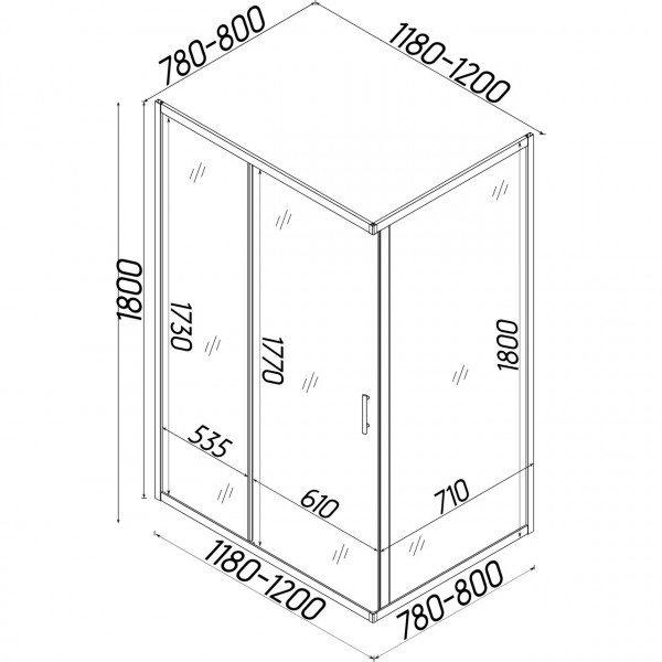 Душевая кабина BRAVO NISA N120T БЕЗ поддона (1уп.) (000022476)