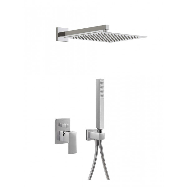 Душова система TRES CUADRO-TRES 106980 прихованного монтажу,два споживача,лійка 300*300мм Spain (000004871)