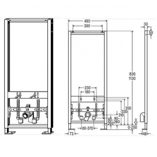 Модуль-рама для биде Eco Plus VIEGA 727901 (000011423)