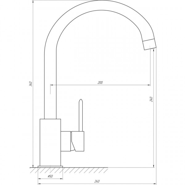Змішувач для кухні TOPAZ BARTS TB 07403-H36-AU боковий S- D35 шланги 45см золото PVD (000020986)