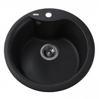 Гранітна мийка Globus Lux ORTA чорний металiк 485мм-А0001 (000021057)