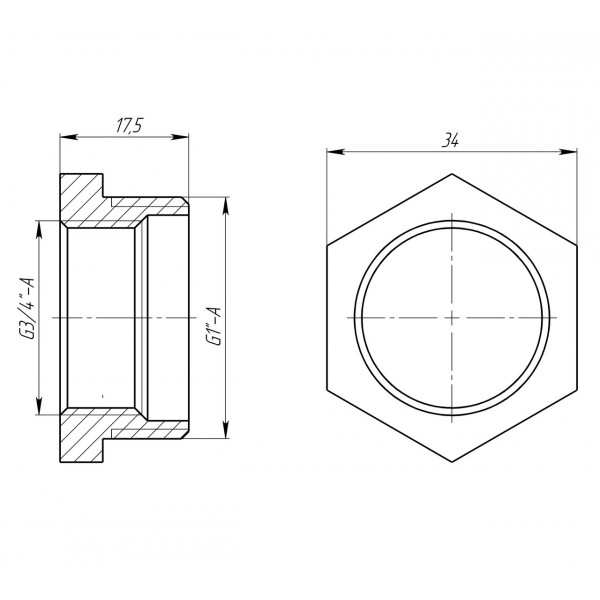 Футорка 1″х3/4″НВ латунная LF543S OPTIMUM (000030997)