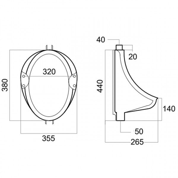 ПИССУАР FLATBACK UR-FB-OV (000031013)