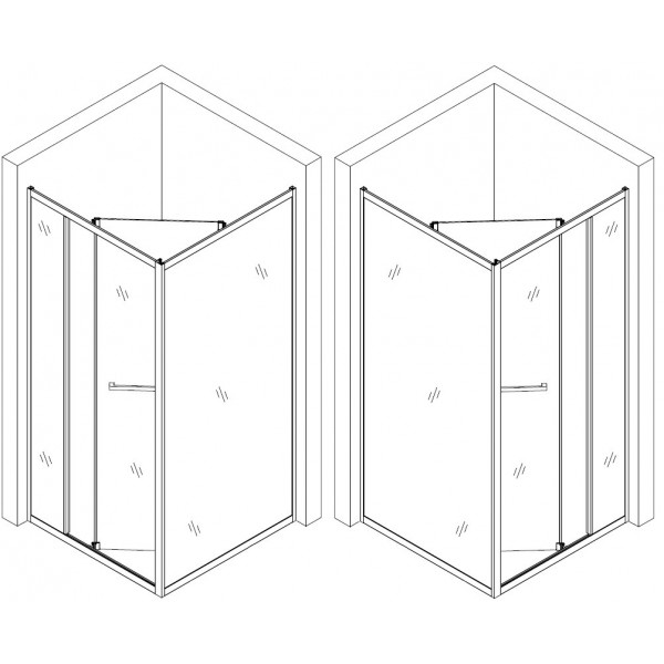 Душевая квадратная кабина без поддона DUNAJEC N90MS BRAVO (1уп.) (000031051)