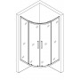 Душевая кабина BRAVO WKRA N90FS 88–90×88–90×160 см полукруглая, сатиновый профиль, фактурное стекло, без поддона (000031052)