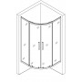 Душевая кабина полукруглая без поддона-40см WKRA N90FS BRAVO (1уп.) (000031052)