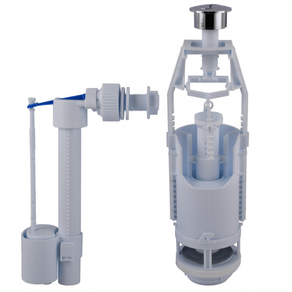 Набір для бачка унітазу OPTIMUM бок підв пласт 1/2″ з подвійним режимом зливу і хром кнопкою OPTI 1110 (000031469)