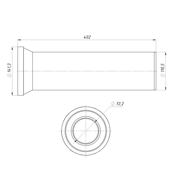 Патрубок OPTIMUM для унитаза прямой D110 400 мм OPTI 14110/400 (000031817)
