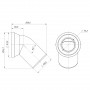 Колено OPTIMUM для унитаза 45 ° D110 пластик OPTI 31410/227 (000031819)