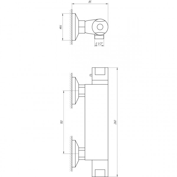 Смеситель гигиенический Tremolada (Italy) Тремо-443 Термостат со стены, Шланг-120 мм (000015789)