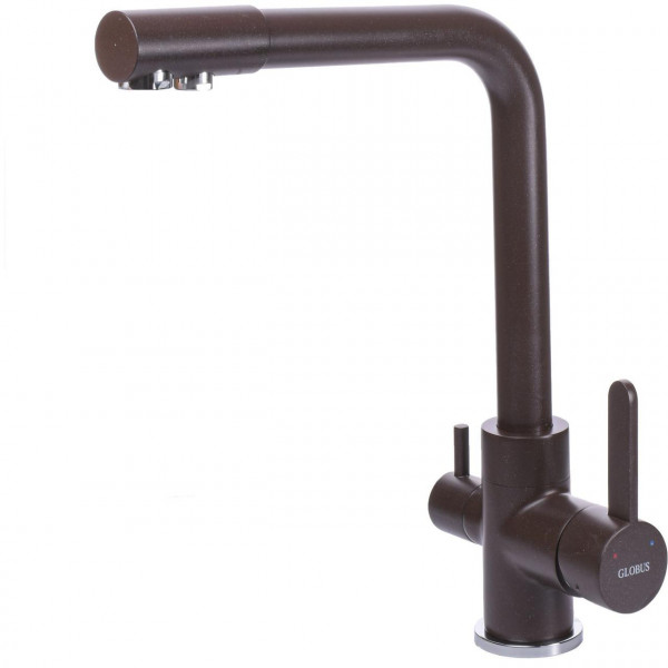 Смеситель для кухни под осмос Globus Lux LAZER GLLR-0444-6-MARONE (000019239)